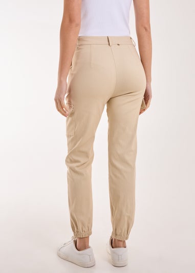 Pink Vanilla Stone Utility Stretch Cargo Trousers