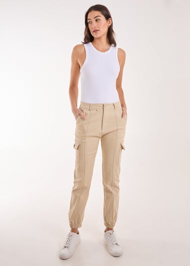 Pink Vanilla Stone Utility Stretch Cargo Trousers