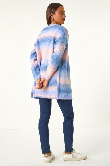 Roman Blue Petite Ombre Space Dye Cardigan