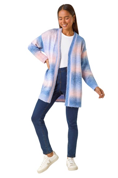 Roman Blue Petite Ombre Space Dye Cardigan