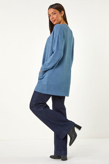 Roman Denim Soft Knit Longline Cardigan