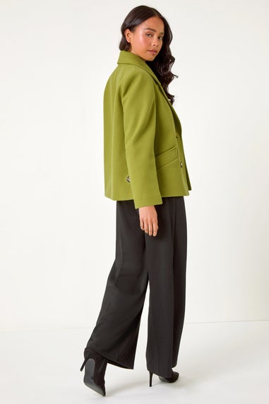 Roman Lime Petite Button Up Collar Coat