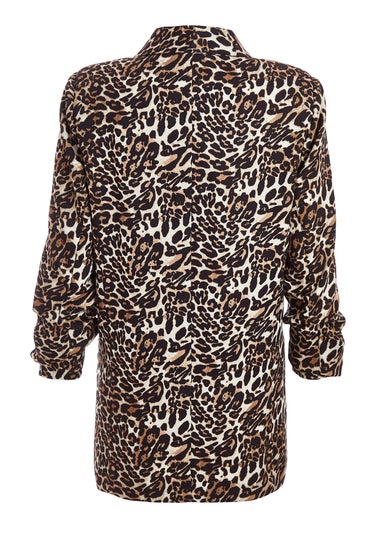 Quiz Brown Leopard Print Blazer