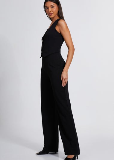 Quiz Black Wide Leg Trousers