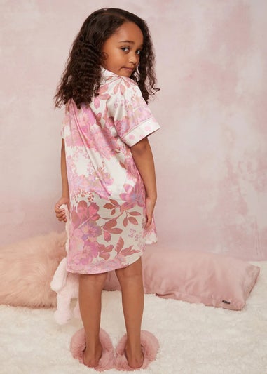 Chi Chi London Pink Girls Floral Print Night Dress (3-11 Years)