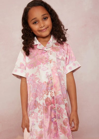 Chi Chi London Pink Girls Floral Print Night Dress (3-11 Years)