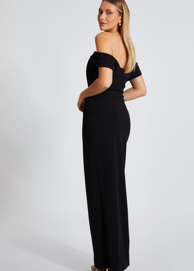 Quiz Black Bardot Wrap Maxi Dress