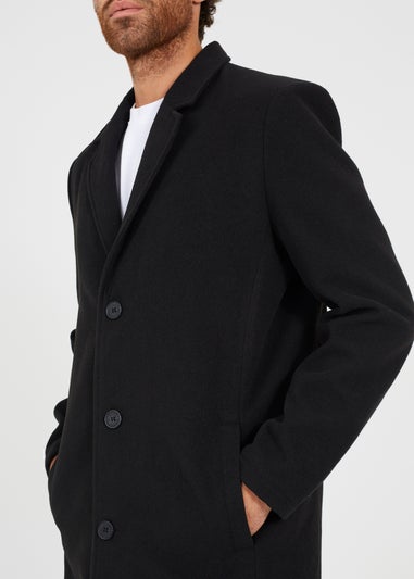 Brave Soul Black Single Breasted Formal Coat