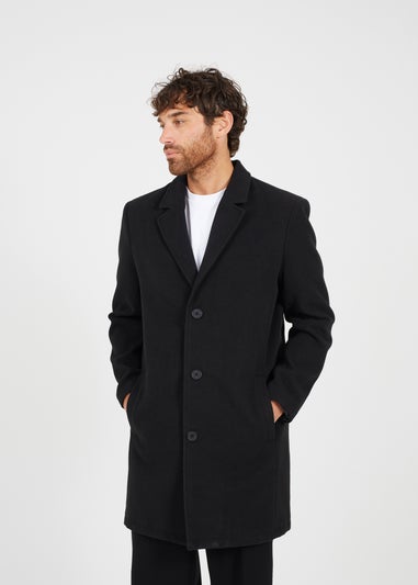 Brave Soul Black Single Breasted Formal Coat