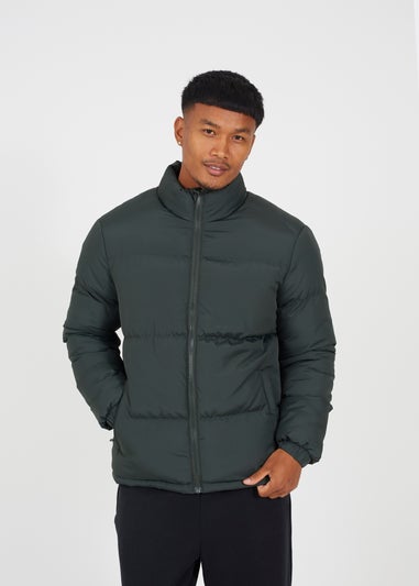 Brave Soul Khaki Funnel Neck Padded Jacket