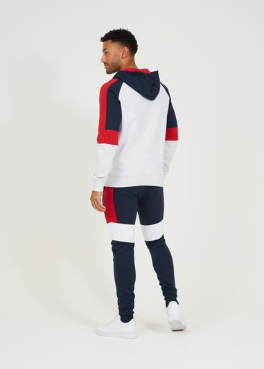 Brave Soul Ecru Contrast Panel Full Zip Hoody and Jogger Set