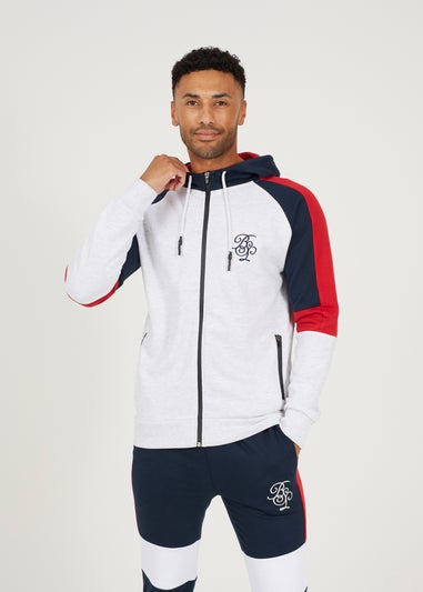 Brave Soul Ecru Contrast Panel Full Zip Hoody and Jogger Set