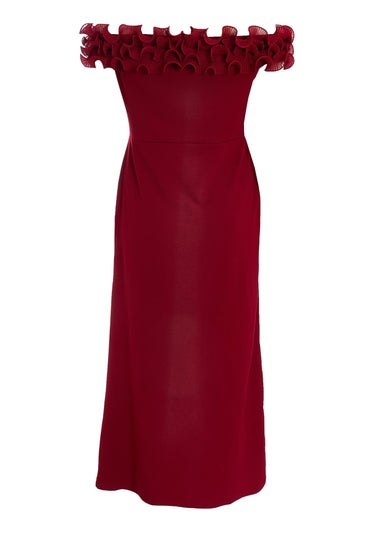 Quiz Red Curve Bardot Maxi Dress