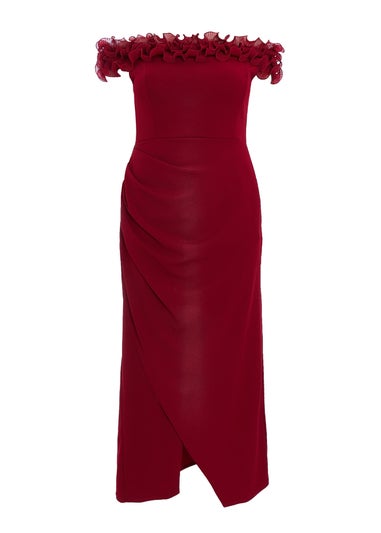 Quiz Red Curve Bardot Maxi Dress