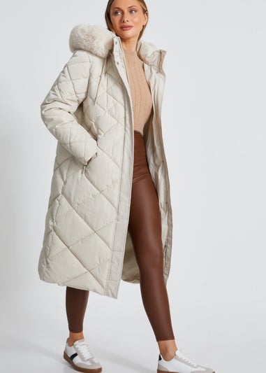 Quiz Stone Quilted Long Parka