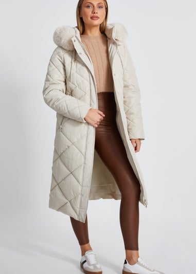 Quiz Stone Quilted Long Parka