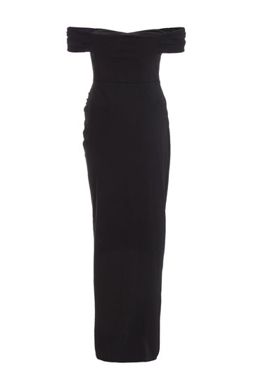 Quiz Black Bow Bardot Maxi Dress