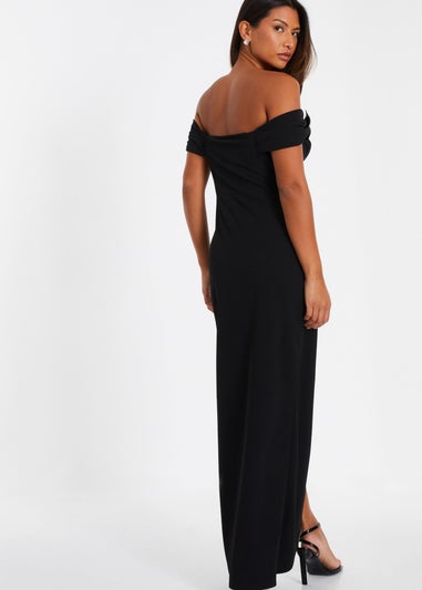 Quiz Black Bow Bardot Maxi Dress