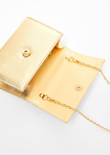 Quiz Gold Foil Top Handle Bag