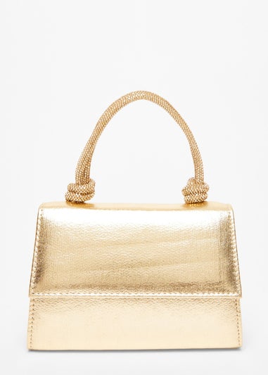 Quiz Gold Foil Top Handle Bag