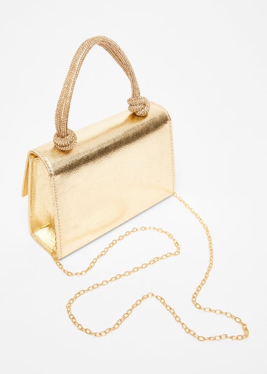 Quiz Gold Foil Top Handle Bag