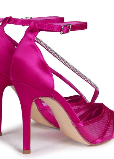 Linzi Gretchen Fuchsia Satin & Mesh Court Heel