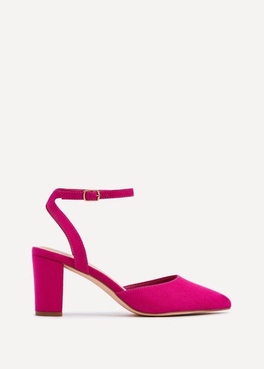 Linzi Carrie Fuchsia Faux Suede Mid Height Court Shoe