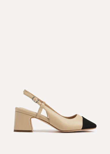 Linzi Freya Nude Faux Leather Close Toe Court Shoe