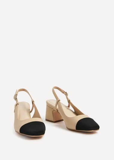 Linzi Freya Nude Faux Leather Close Toe Court Shoe