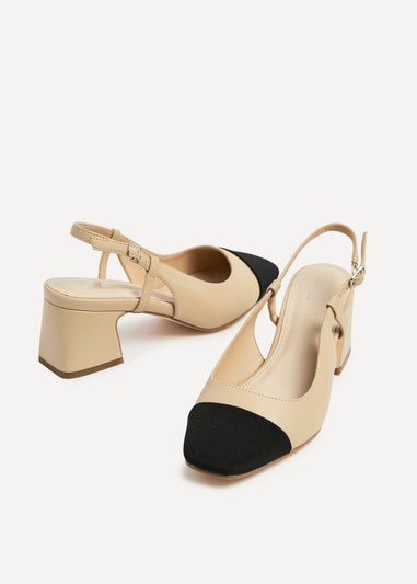 Linzi Freya Nude Faux Leather Close Toe Court Shoe