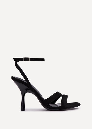 Linzi Bronte Black Faux Suede Heeled Sandal