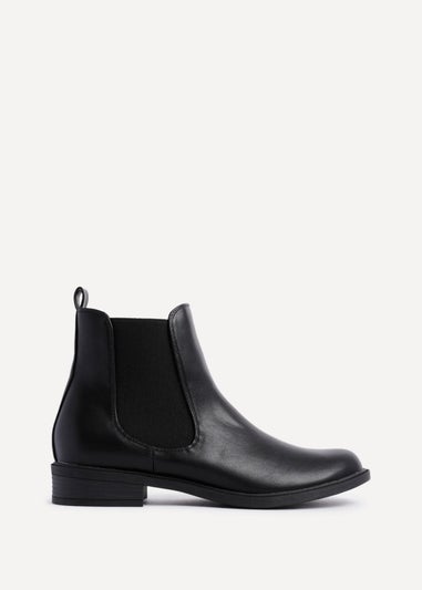 Linzi Fia Black Faux Leather Classic Chelsea Boot