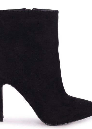 Linzi Jasmin Black Suede Pointed Stiletto Boot Heel