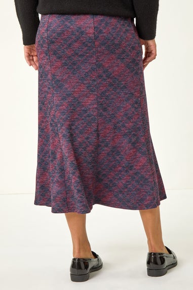 Roman Red Checkered Panel Tulip Skirt