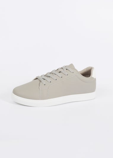 Brave Soul Grey PU Lace Up Trainers