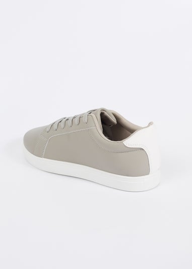 Brave Soul Grey PU Lace Up Trainers