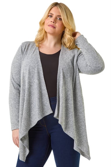 Roman Grey Curve Waterfall Front Jersey Cardigan