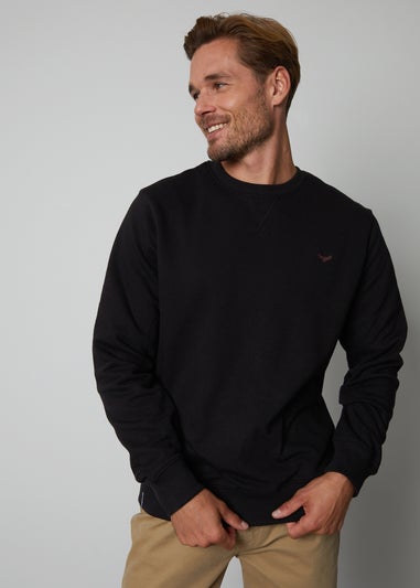 Threadbare Black Crew Neck Sweatshirt