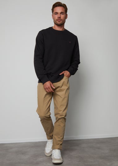 Threadbare Black Crew Neck Sweatshirt