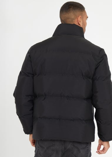 Threadbare Black Showerproof Funnel Neck Puffer Jacket