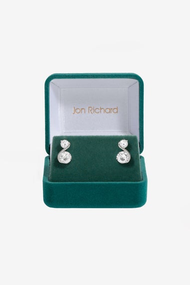 Jon Richard Rhodium Plated Infinity Earrings - Gift Box