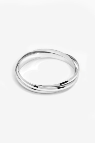 Jon Richard Silver Plated Interlock Bangles