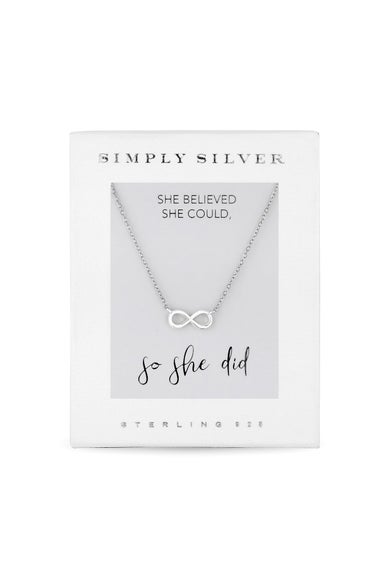 Sterling Silver 925 Silver Infinity Short Pendant Necklace