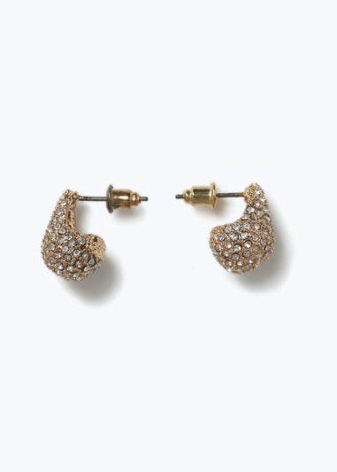 Muse Gold Crystal Domed Earrings