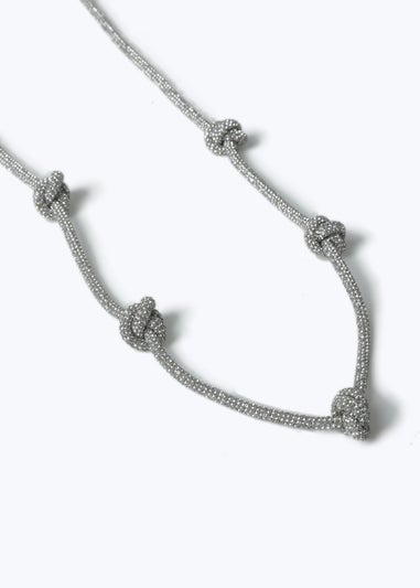 Silver Knot Chrystal Necklace