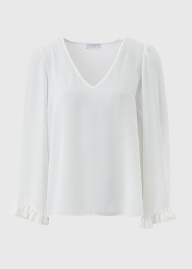 Ivory Frill Sleeve Blouse