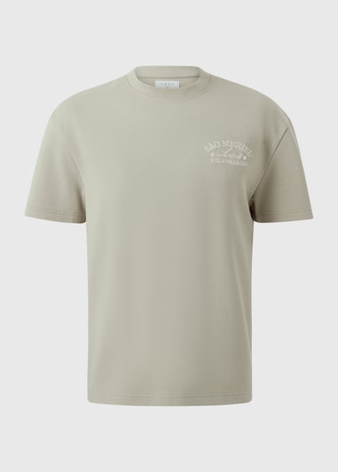 Stone Sao Miguel Embroidered Textured T-Shirt