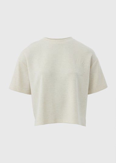 Souluxe Oatmeal Embossed Co Ord T-Shirt