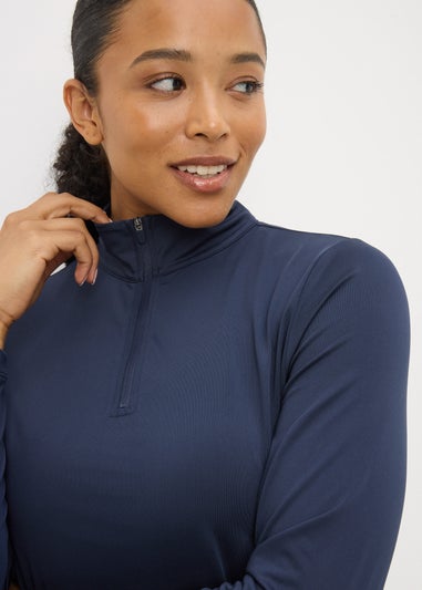 Souluxe Navy Half Zip Top