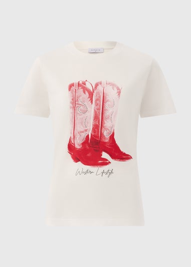 White Western Boots T-Shirt